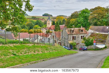 Sailly France - october 18 2016 : the picturesque village in autumn