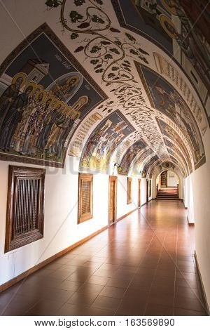 Kykkos Greece - November 24 2016: Cyprus island the sacred paintings of the Kykkos monastery