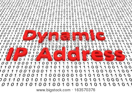 Dynamic IP Address as a binary code 3D illustration