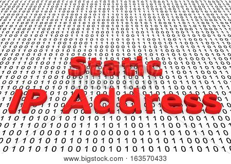 Static ip address as a binary code 3D illustration
