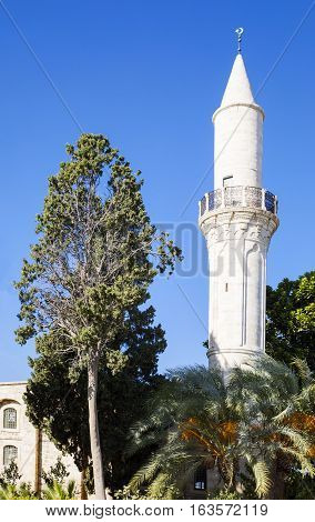 Creece Cyprus Larnaka the minaret of Old Mosque