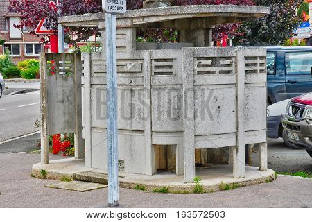 Neufchatel en Bray France - june 23 2016 : a public toilet
