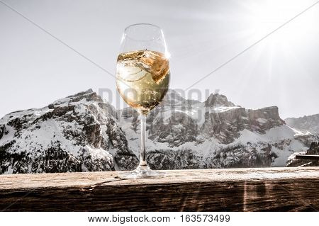 Skiing Dolomites Winter cabin traditional alpine life