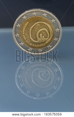 Commemorative 2 Eur Coin 800Th Anniversary Of Postojna Cave, Slovenia
