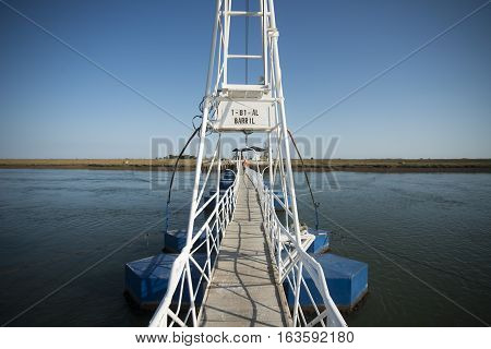 Europe Portugal Algarve Tavira Barril Beach Bridge