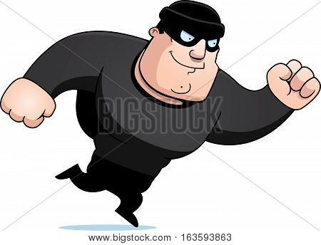 A cartoon illustration of a burglar running.