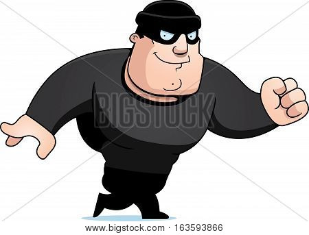 A cartoon illustration of a burglar walking.