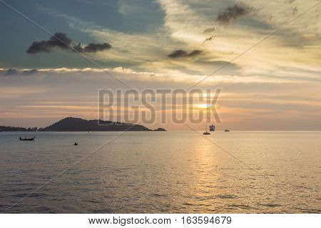 Solitude sunset and Kalim beach Phuket Thailand