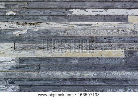 Old Weatherd And Peeling White Painted Wood Wall