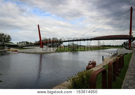 Pasta Island Promenade In Jelgava City, Latvia
