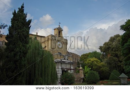 The Medieval Castle Of Rocca Priora, On The Left Side Of Esino River.