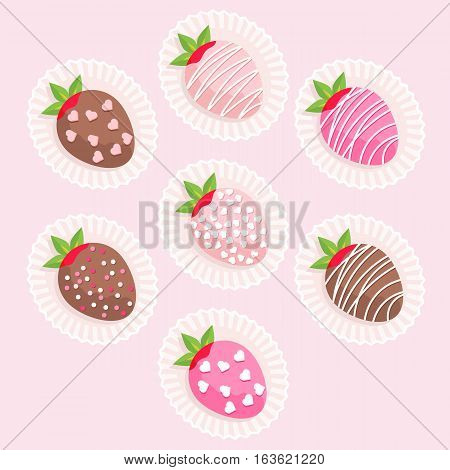 Cute glazed strawberries gift for Valentine's Day in paper packaging.