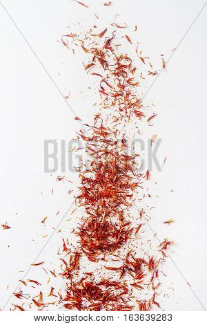 Exotic Spice, Saffron For Coloring Food. White Background. Isola