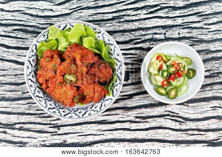 Thai Food,curried Fish Cake (tod Mun Pla Krai)