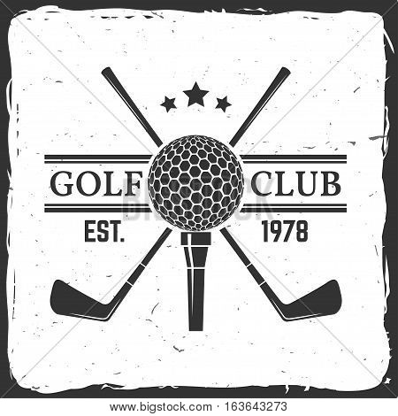 Golf club concept with golf ball silhouette. Vector golfing club retro badge. Concept for shirt, print, seal or stamp. Typography design- stock vector.