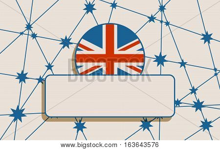 Australia flag design concept. Image relative to travel and politic themes. Empty field for text. Vector brochure or report design template. Connected lines with stars.