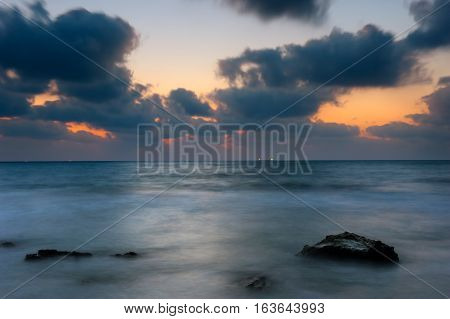 Mediterranean coast in southern Israel near the city of Ashkelon
