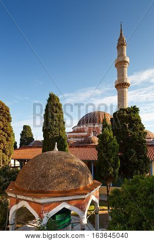 Suleiman Mosque in the historic town of Rhodes.