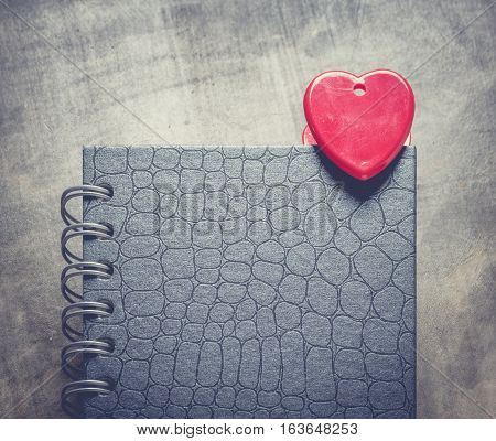 Valentine Day Background,red Heart With Notebook Paper Red White Rose