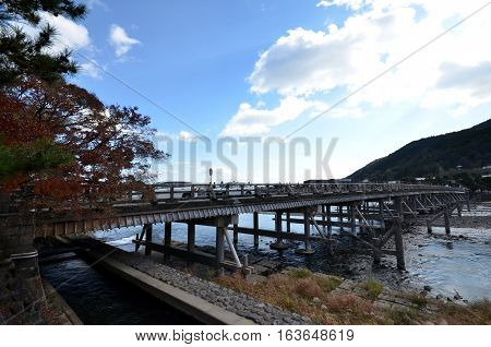 Famous Togetsukyo Bridge At Arashiyama