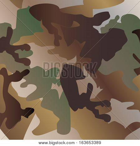 Camouflage pattern background clothing print repeatable camo glamour vector. Olive brown grey