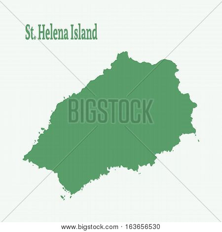 Outline map of St. Helene Island. Isolated vector illustration.