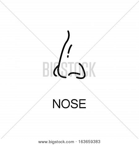Nose flat icon. Single high quality outline symbol of human body for web design or mobile app. Thin line signs of nose for design logo, visit card, etc. Outline pictogram of nose
