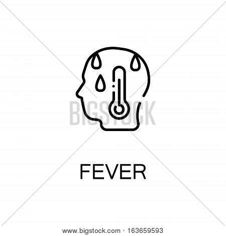 Fever flat icon. High quality outline symbol of illness and injury for web design or mobile app. Thin line sign of fever for design logo, visit card, etc. Outline pictogram of fever