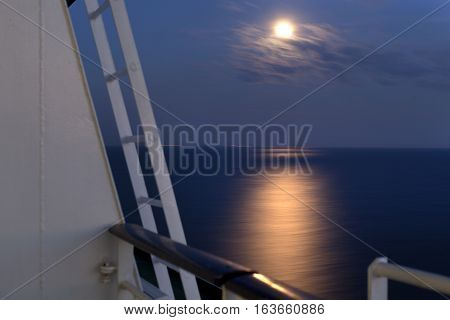 Part Of The Big Ferry, Saving Boat On The Ferry Boat
