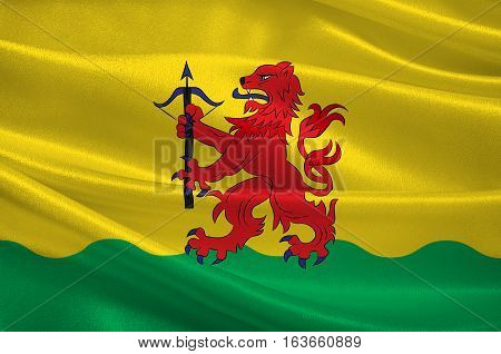 Flag of Kronoberg County is a county in southern Sweden. 3d illustration