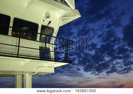 Part Of The Big Ferry, Saving Boat On The Ferry Boat