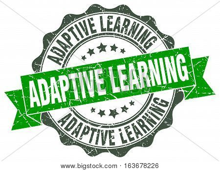 adaptive learning. stamp. sign. seal. round. retro. ribbon