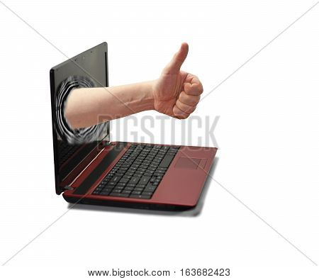 Hand From Laptop.
