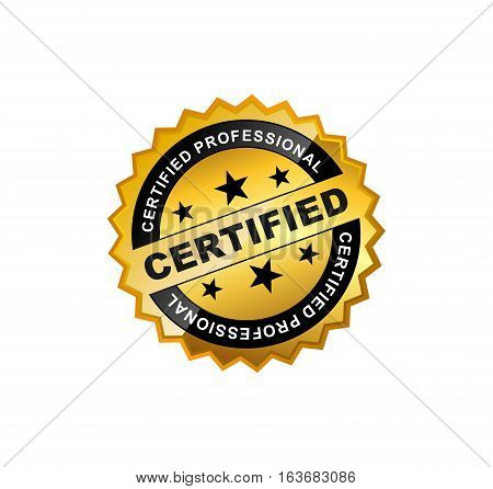 Gold Certified Sticker or Emblem icon symbol