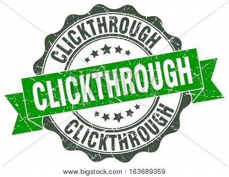 clickthrough. stamp. sign. seal. round. retro. ribbon