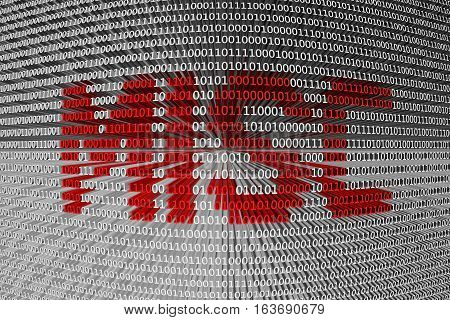 MISC in the form of binary code, 3D illustration