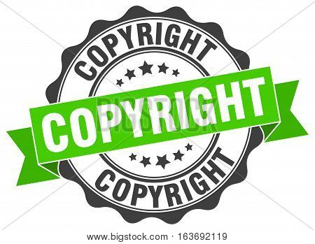 copyright. stamp. sign. seal. round. retro. ribbon