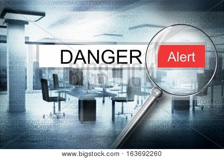reading the word danger browser search alert 3D Illustration