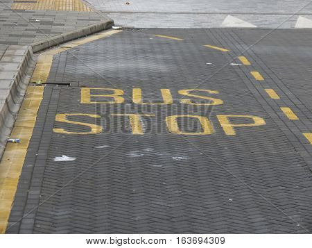 bus stop for mass transit public transport