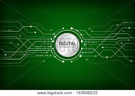 Hi-tech computer digital technology. Abstract technology communication concept. Background with various technological elements. Vector eps10