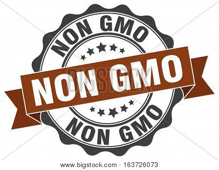 non gmo. stamp. sign. seal. round. retro. ribbon