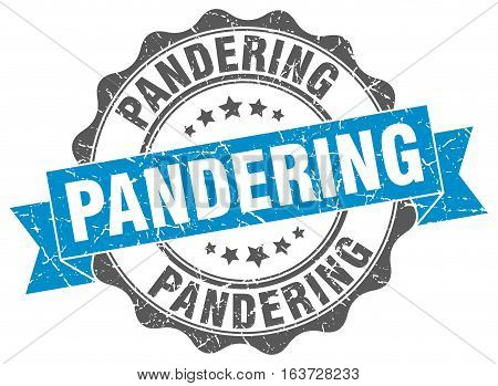 pandering. stamp. sign. seal. round. retro. ribbon