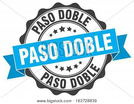 paso doble. stamp. sign. seal. round. retro. ribbon