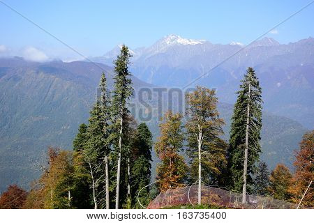 View of the ridge Psekhako Sochi Russia