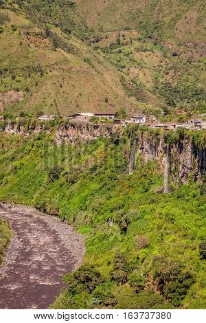 Pastaza Valley In The Andes Mountains Ecuador Aerial Shot South America