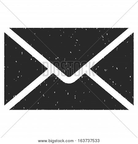 Mail Envelope grainy textured icon for overlay watermark stamps. Flat symbol with scratched texture. Dotted vector gray ink rubber seal stamp with grunge design on a white background.