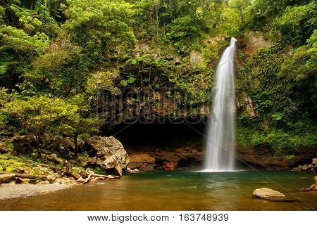 Lower Tavoro Waterfalls In Bouma National Heritage Park, Taveuni Island, Fiji