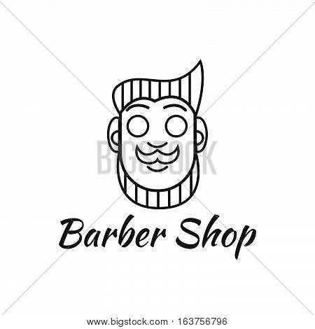 barbershop logo or icon vector illustration stock