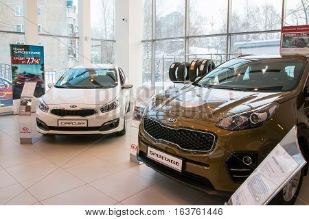 Showroom And Car Kia Of Dealership Kia-zentr Kirov In Kirov City In 2016