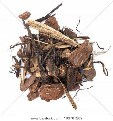 Heap Of Pine Tree Bark Chip Isolated